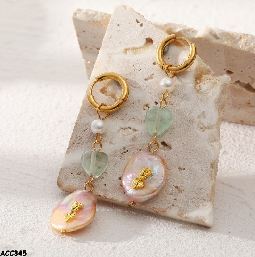 Aretes de acero inoxidable enchapados en oro de 18k