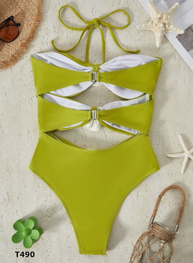 Traje de baño 1 pieza color verde