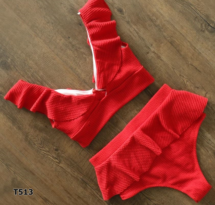 Traje de baño 2 piezas color rojo