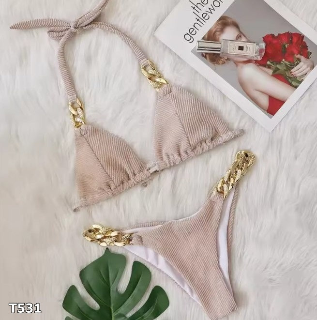 Traje de baño beige de dos piezas