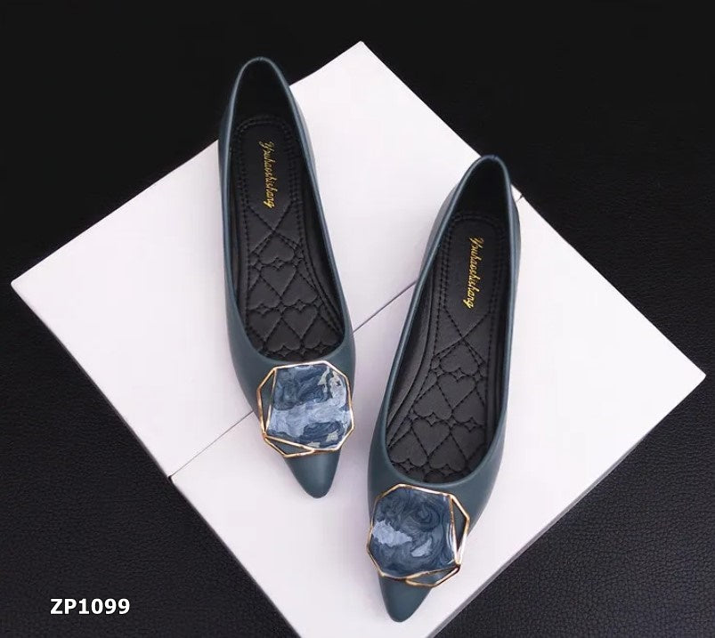 Zapato bajo flat color azul