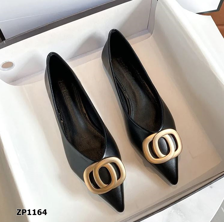 Zapato bajo flat color beige y negro