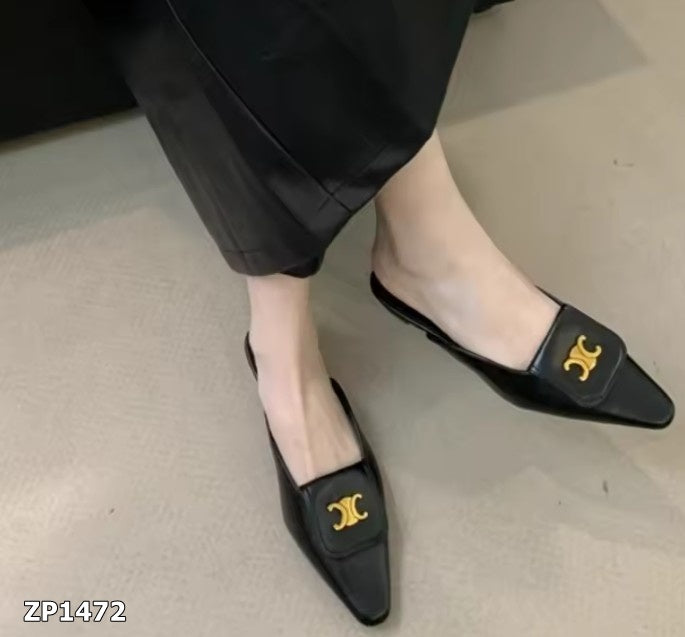 Zapatos de tacón bajo color negro mules