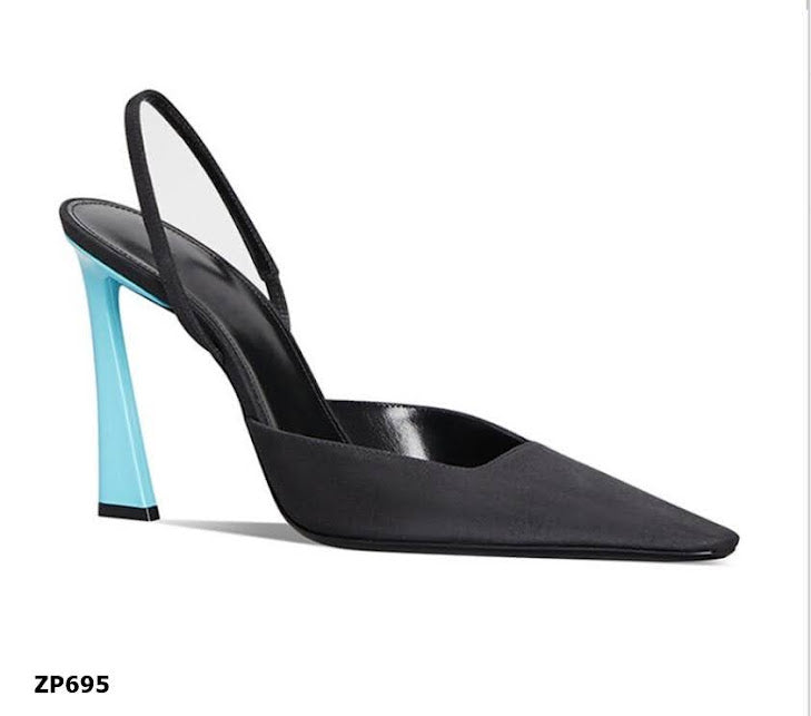 Zapato de tacón alto azul color negro