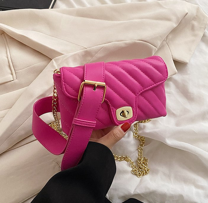 Bolso de mano, crossbody y shoulderbag color rosado y blanco