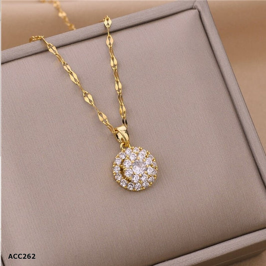 Gargantilla de acero inoxidable con zirconias