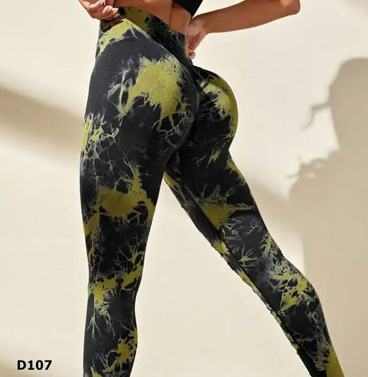 Leggings push up estampada color amarillo