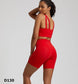 Set deportivo 2 piezas short y sport bra color rojo