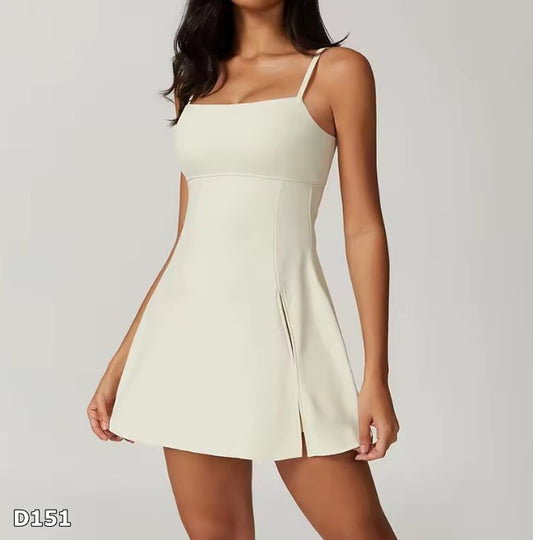 Vestido deportivo con short color beige