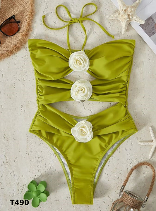 Traje de baño 1 pieza color verde