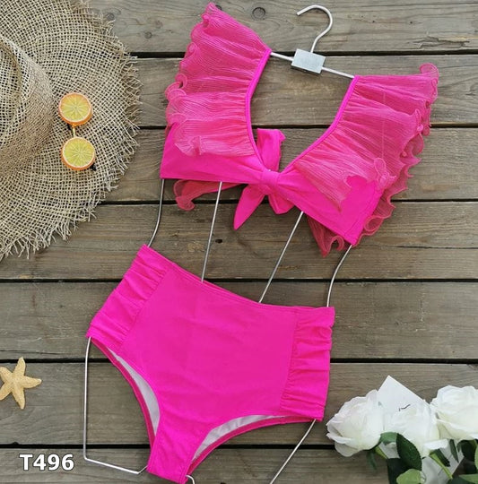 Traje de baño 2 piezas color rosa