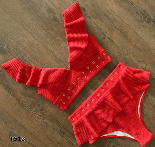 Traje de baño 2 piezas color rojo
