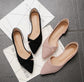 Zapato bajo flat color negro y rosa viejo