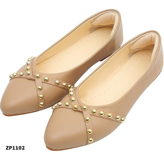 Zapato bajo flat color beige (no incluye almohadilla trasera)