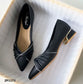 Zapato tacón bajo cuadrado color negro
