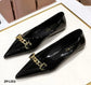 Zapato bajo flat detalle dorado color negro
