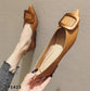 Zapato bajo flat detalle cobre color naranja