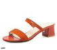 Sandalia de tacón cuadrado amarilla o naranja