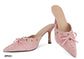 Zapato de tacón medio color negro y rosa