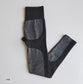 Set deportivo 2 piezas leggings y top color gris con negro
